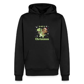 Beaver Trex Christmas Snow Winter Animals - Men’s Premium Organic Hoodie - black - Front - Nico (187cm)