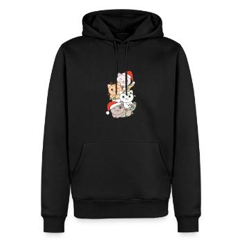Katze Weihnachtsbaum Weihnachts Tiere Katzen - Männer Premium Bio Hoodie - Schwarz - Vorne - Nico (187cm)