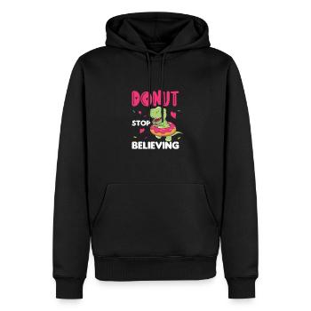 Süßer Dino T-Rex lustige Tiere in Donut Wortspiel - Männer Premium Bio Hoodie - Schwarz - Vorne - Nico (187cm)