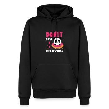 Süßer Panda lustige Tiere in Donut Wortspiel - Männer Premium Bio Hoodie - Schwarz - Vorne - Nico (187cm)