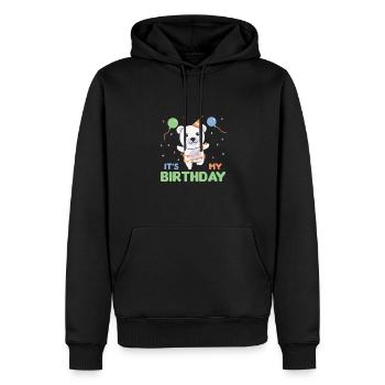 Polar bear for children's birthday it's my birthday - Men’s Premium Organic Hoodie - black - Front - Nico (187cm)