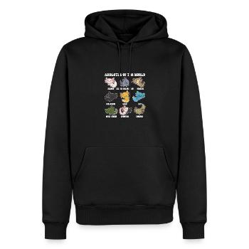 Axolotls du monde animaux mignons Axolotl espèces - Sweat à capuche Premium bio Homme - noir - Devant - Nico (187cm)
