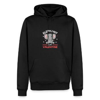 Elephant for Valentine's Day cute animals with hearts - Men’s Premium Organic Hoodie - black - Front - Nico (187cm)