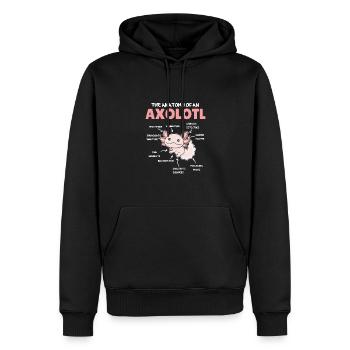 Axolotl Explication Anatomie d’un Axolotl - Sweat à capuche Premium bio Homme - noir - Devant - Nico (187cm)