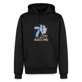 Dino pour les enfants de 7 ans de sept ans - Sweat à capuche Premium bio Homme - noir - Devant - Nico (187cm)