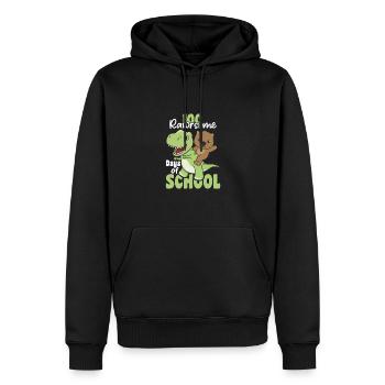 100 jours d’école Wombat Trex 100 jours - Sweat à capuche Premium bio Homme - noir - Devant - Nico (187cm)