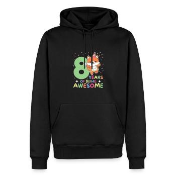 Fuchs zum 8. Geburtstag Kinder acht Jahre alt - Männer Premium Bio Hoodie - Schwarz - Vorne - Nico (187cm)