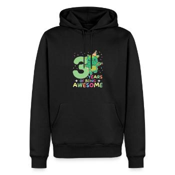 Drache zum 3. Geburtstag Kinder drei Jahre alt - Männer Premium Bio Hoodie - Schwarz - Vorne - Nico (187cm)