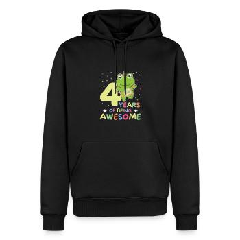 Grenouille pour 4ème anniversaire Enfants de quatre ans - Sweat à capuche Premium bio Homme - noir - Devant - Nico (187cm)