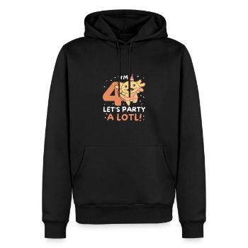 4ème anniversaire axolotl quatre ans axolotls sucrés - Sweat à capuche Premium bio Homme - noir - Devant - Nico (187cm)