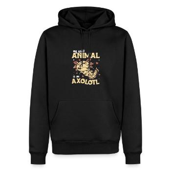 Mon animal spirituel est un axolotl doux axolotl - Sweat à capuche Premium bio Homme - noir - Devant - Nico (187cm)