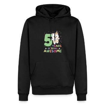 Alpaga pour 5 ans Enfants de cinq ans - Sweat à capuche Premium bio Homme - noir - Devant - Nico (187cm)