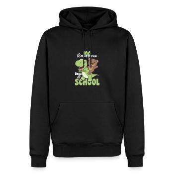 100 jours d’école Bear Trex 100 jours - Sweat à capuche Premium bio Homme - noir - Devant - Nico (187cm)