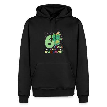 Drache zum 6. Geburtstag Kinder sechs Jahre alt - Männer Premium Bio Hoodie - Schwarz - Vorne - Nico (187cm)
