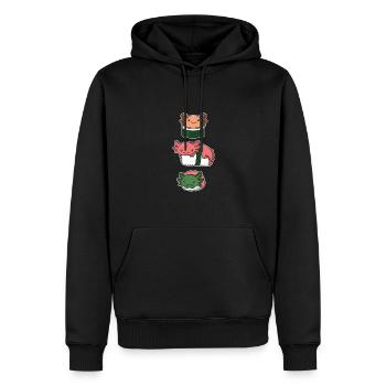 Sushi Axolotls kawaii Sushi Axolotl - Männer Premium Bio Hoodie - Schwarz - Vorne - Nico (187cm)