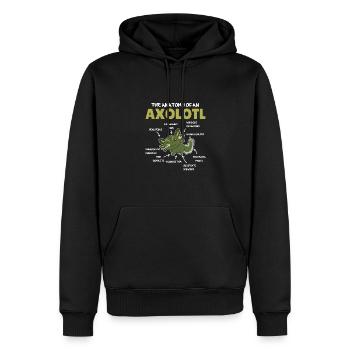 Axolotl Explication Anatomie d’un Axolotl - Sweat à capuche Premium bio Homme - noir - Devant - Nico (187cm)