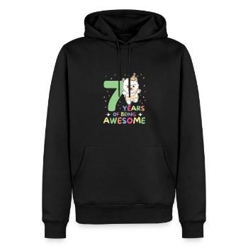 Alpaga pour les enfants de 7 ans de sept ans - Sweat à capuche Premium bio Homme - noir - Devant - Nico (187cm)