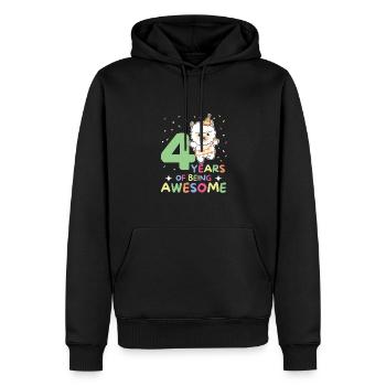 Alpaga pour les enfants de 4 ans de quatre ans - Sweat à capuche Premium bio Homme - noir - Devant - Nico (187cm)
