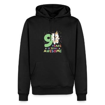Alpaga pour les enfants de 9 ans de neuf ans - Sweat à capuche Premium bio Homme - noir - Devant - Nico (187cm)