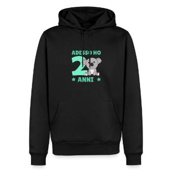 Enfants 2ème anniversaire Koala Adesso ho 2 anni - Sweat à capuche Premium bio Homme - noir - Devant - Nico (187cm)