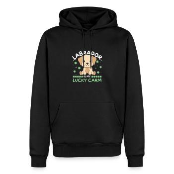 Labrador is my lucky carm Clover St Patricks - Men’s Premium Organic Hoodie - black - Front - Nico (187cm)