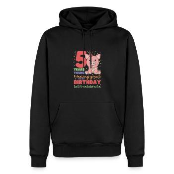 Cochon pour les 5 ans Enfants de cinq ans - Sweat à capuche Premium bio Homme - noir - Devant - Nico (187cm)