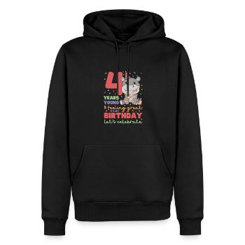 Hippopotame pour les enfants de 4 ans - Sweat à capuche Premium bio Homme - noir - Devant - Nico (187cm)