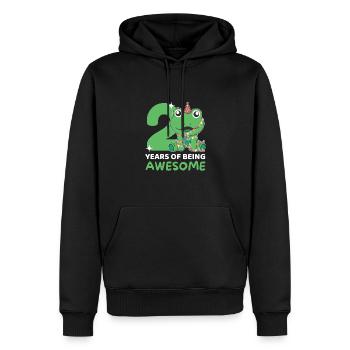 Grenouille pour le 2ème anniversaire Enfants de deux ans - Sweat à capuche Premium bio Homme - noir - Devant - Nico (187cm)