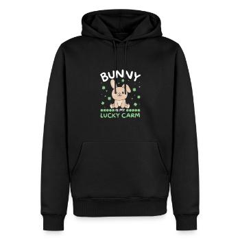 Le lapin est ma voiture porte-bonheur Clover St Patrick’s Day - Sweat à capuche Premium bio Homme - noir - Devant - Nico (187cm)