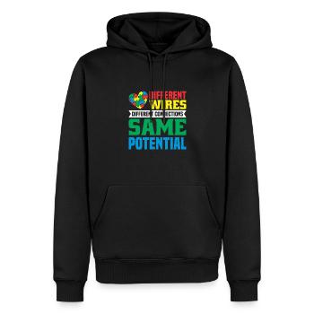 autism awareness different wires same potential - Männer Premium Bio Hoodie - Schwarz - Vorne - Nico (187cm)