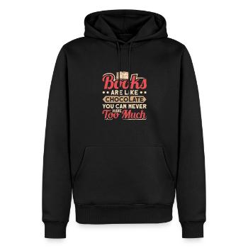Conception d’amateurs de livres avec des livres pour la littérature - Sweat à capuche Premium bio Homme - noir - Devant - Nico (187cm)