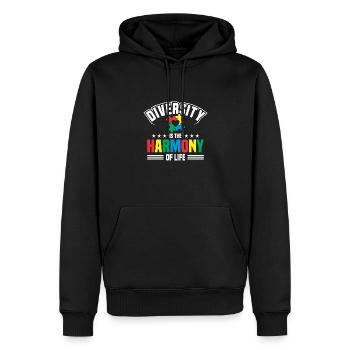 autism awareness month puzzel musik herz - Männer Premium Bio Hoodie - Schwarz - Vorne - Nico (187cm)
