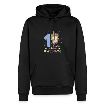 Cochons d’Inde pour le 1er anniversaire des enfants - Sweat à capuche Premium bio Homme - noir - Devant - Nico (187cm)