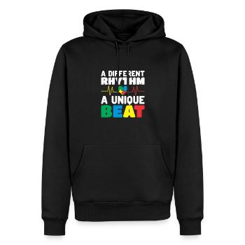 autism awareness month puzzel musik herz - Männer Premium Bio Hoodie - Schwarz - Vorne - Nico (187cm)