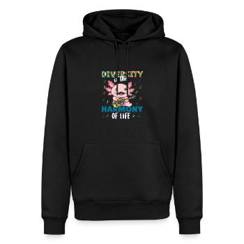 autism awareness month puzzel musik axolotl - Männer Premium Bio Hoodie - Schwarz - Vorne - Nico (187cm)