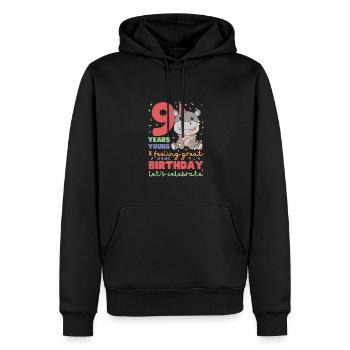Hippopotame pour les enfants de 9 ans - Sweat à capuche Premium bio Homme - noir - Devant - Nico (187cm)