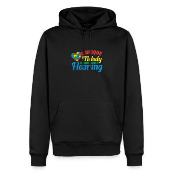 autism awareness month puzzel musik herz - Männer Premium Bio Hoodie - Schwarz - Vorne - Nico (187cm)