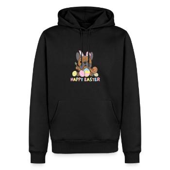 happy easter süßes Bulldog Ostern mit Ostereiern - Männer Premium Bio Hoodie - Schwarz - Vorne - Nico (187cm)
