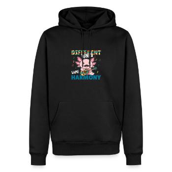 autism awareness month puzzel musik axolotl - Männer Premium Bio Hoodie - Schwarz - Vorne - Nico (187cm)