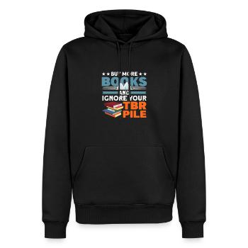 Conception d’amateurs de livres avec des livres pour la littérature - Sweat à capuche Premium bio Homme - noir - Devant - Nico (187cm)