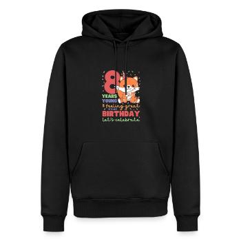 Fuchs zum 8. Geburtstag Kinder acht Jahre alt - Männer Premium Bio Hoodie - Schwarz - Vorne - Nico (187cm)