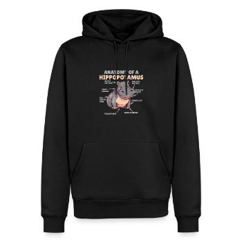 süßes Hippo Erklärung Anatomy of a Hippopotamus - Männer Premium Bio Hoodie - Schwarz - Vorne - Nico (187cm)