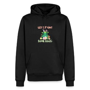 dragons mignons à Pâques avec des œufs de Pâques dragon - Sweat à capuche Premium bio Homme - noir - Devant - Nico (187cm)