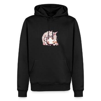 Chat Animaux mignons pour enfants Kawaii Chats - Sweat à capuche Premium bio Homme - noir - Devant - Nico (187cm)