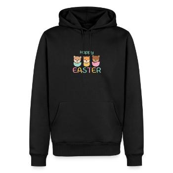 cute dogs for Easter with Easter eggs Shiba Inu - Men’s Premium Organic Hoodie - black - Front - Nico (187cm)