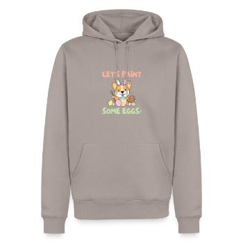 cute dogs for Easter Corgi - Men’s Premium Organic Hoodie - taupe - Front - Nico (187cm)