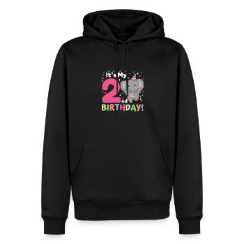 Elefant zum 2. Geburtstag Kinder zwei Jahre alt - Männer Premium Bio Hoodie - Schwarz - Vorne - Nico (187cm)