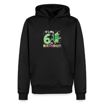 Drache zum 6. Geburtstag Kinder sechs Jahre alt - Männer Premium Bio Hoodie - Schwarz - Vorne - Nico (187cm)