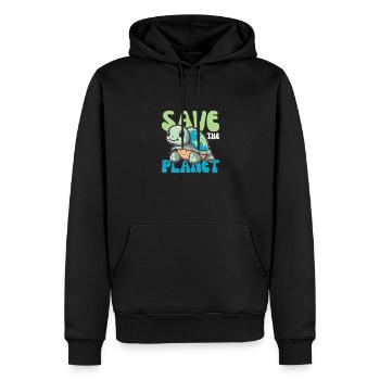 Tortue avec la protection de l’environnement de la terre sauver la planète - Sweat à capuche Premium bio Homme - noir - Devant - Nico (187cm)