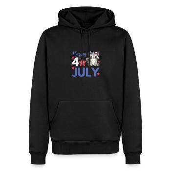 4 juillet American Raccoon for Kids USA - Sweat à capuche Premium bio Homme - noir - Devant - Nico (187cm)